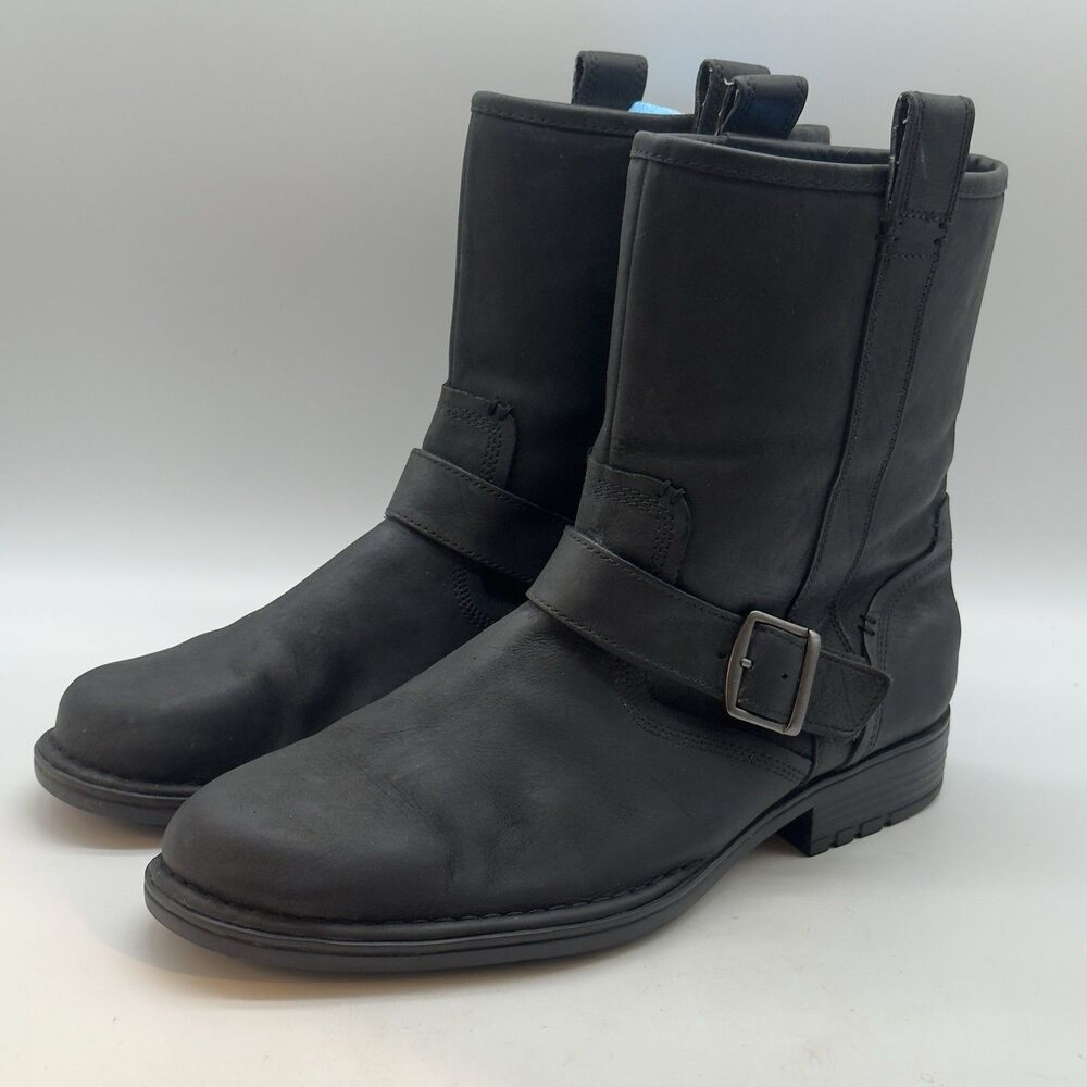 Pockport Pull On Engineer Boots Men's 10.5W Lined Leather Black Biker K53371